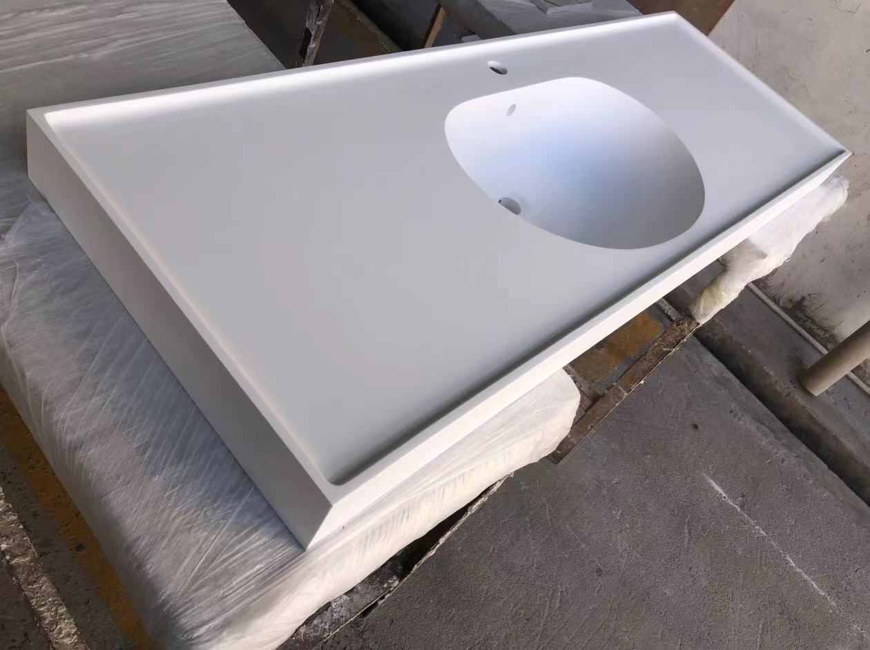 Solid Surface Vanity Tops with Integral Sink